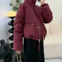 Хлопковая одежда женская зимняя новая дикая корейская хлебопекарная одежда короткая хлопковая куртка свободного большого размера толстая хлопчатобумажная зимняя куртка