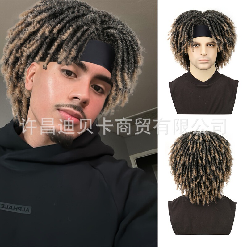 許昌外国貿易化学繊維ウィッグチューブカーブ中空アフロドレッドヘアアイスリボンヘッドギアアフロドレッドヘアウィッグ|undefined