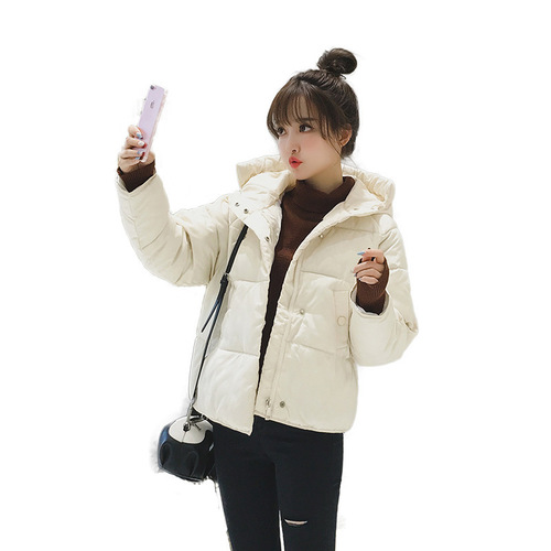 Women's Short Winter Cotton Padded Jacket, Loose-Fit Down Jacket, Thick Cotton Coat, Korean Style, Small Figure Bread Coat, Outerwear