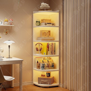 Living Room Corner Cabinet Simple Multi-functional Bookshelf Corner Cabinet Corner Storage Rack Floor Multi-layer Triangle Storage Cabinet