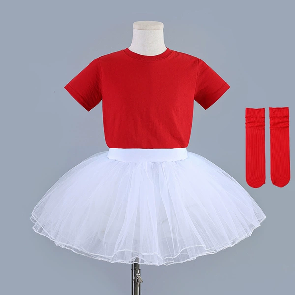 Red socks, with short sleeve