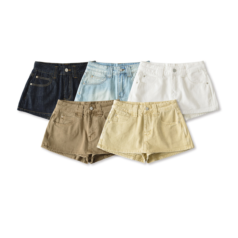 FC6850-26 Summer High-Waisted Slim-Fit Hip-Hugging Ultra-Short Denim Skirt Pants Short Skirt with Anti-Exposure Feature