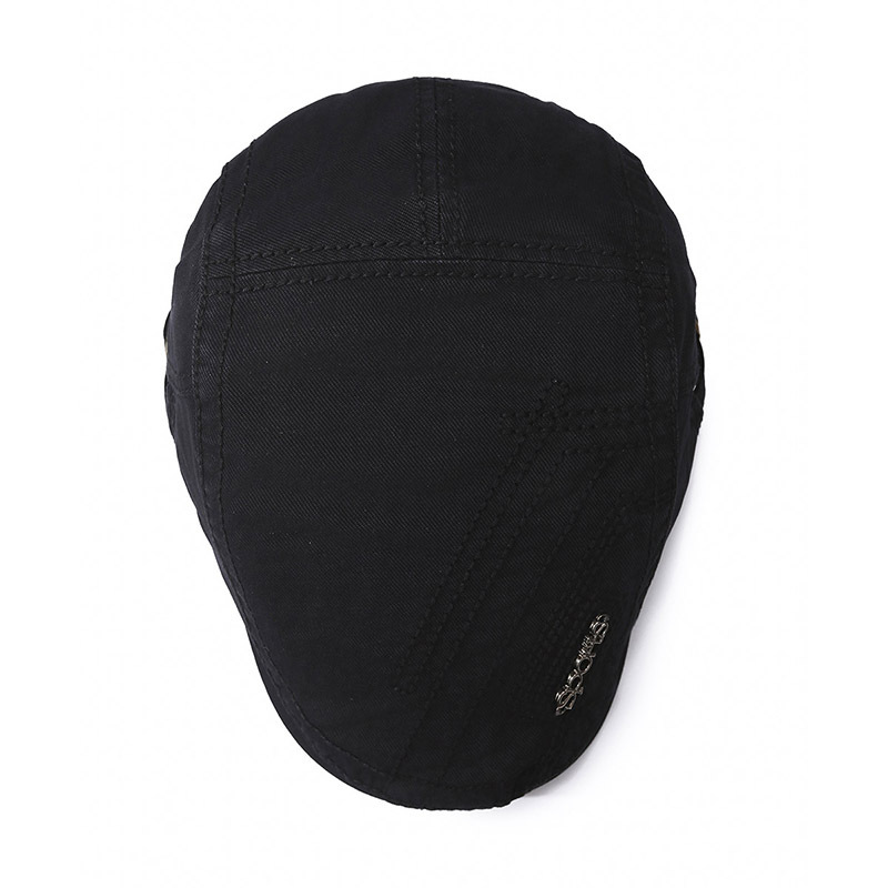 Printemps Automne Polyvalent Avant Hommes et Femmes Métal Alphabet Décoration Mode Langue de Canard Tempérament Littéraire_voghion.com