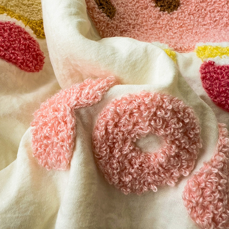 スーパーソフトウォッシュコットンタオル刺繍4点セット2025新作子供用掛け布団カバーシーツ学生寮シーツ3点セット|undefined
