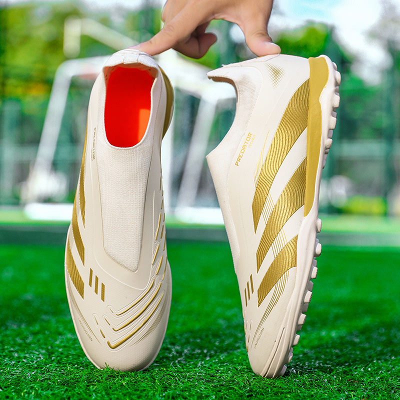 Zapatillas de Fútbol Tejidas de Corte Bajo AG TF Caucho TPU Transpirable para Césped