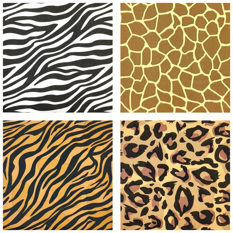 Jungle Animal Zebra Giraffe Tiger Leopard Pattern Theme Party Napkin Jungle Animal Zebra Giraffe Tiger Leopard Pattern Theme Party Napkin