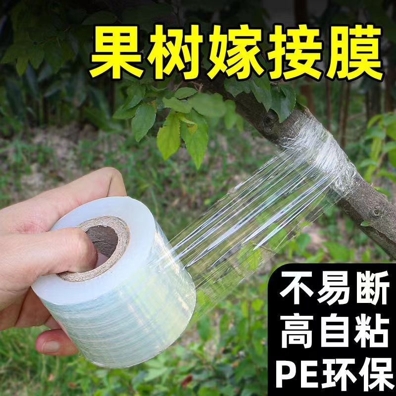 果树嫁接专用膜自粘免打结透明防尘膜拉伸塑料膜农用养殖PE缠绕膜