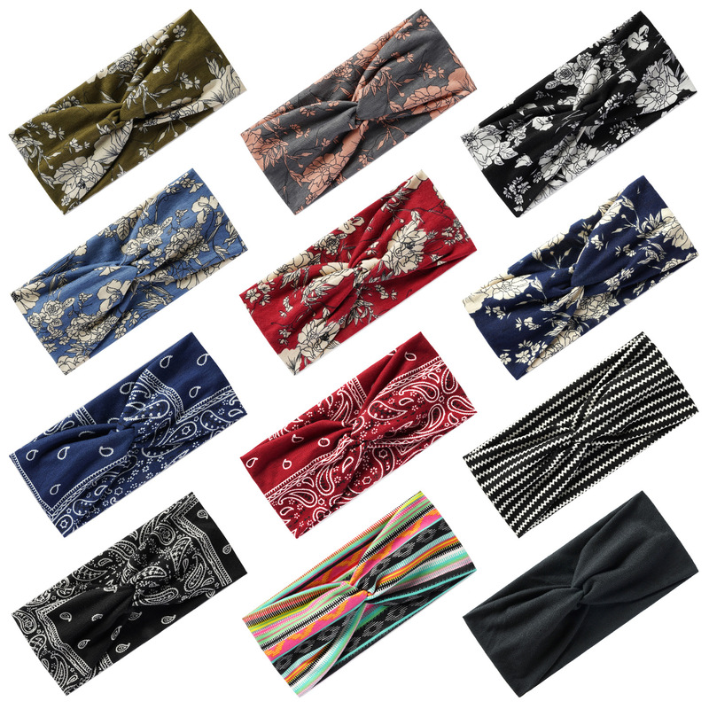 European and American Bohemian Yoga Sports Hair Band Elastic Non-slip Wide Hair Band Exercise Running Sweat-absorbent Women's Headband European and American Bohemian Yoga Sports Hair Band Elastic Non-slip Wide Hair Band Exercise Running Sweat-absorbent Women's Headband