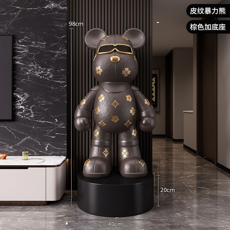 Pwen Violent Bear 大型床置き装飾品リビングルームテレビキャビネットの隣の家の装飾新築祝いギフトライト高級|undefined