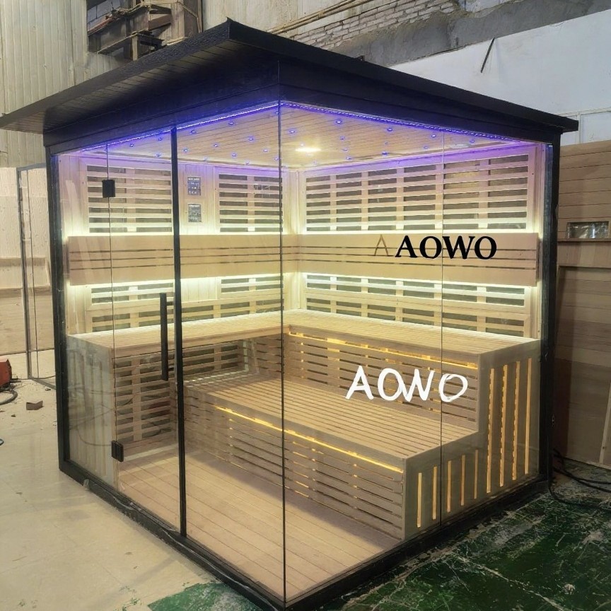 sala de vapor de sudor doméstica al aire libre sauna horno de vapor de sudor seco roca volcánica sauna de vapor húmedo sala de belleza falda de plástico de madera