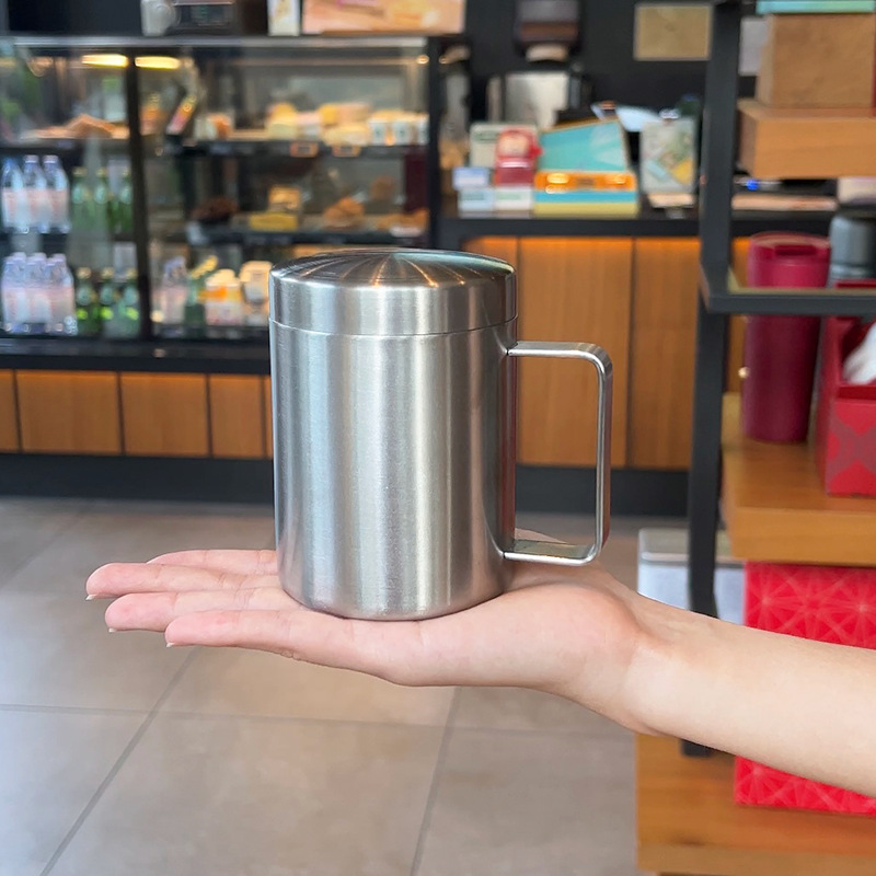 [Exportación de Alemania] 316 tazas de agua de acero inoxidable tazas de oficina dormitorio tazas de café y té con tazas de cubierta