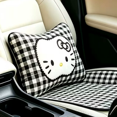 Kt Neck Support Pillow for – Headrest - black-plaid-kt-one-pillow