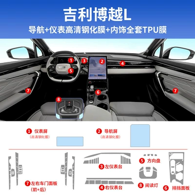 Car interior film: Control Film Screen Tempered Protective - 23-boyue-l-full-set-of-tpu-film-navigation-instrument-high-definition-tempered-film