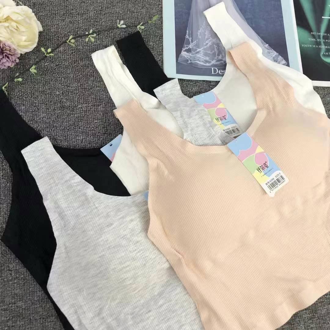 Nueva taza fija sin marcas de alta calidad chaleco de dama sin anillo de acero bra de yoga ropa interior deportiva mujer al por mayor