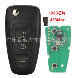 3 düyməli Ford pultu üçün Id63 çip Bk2T-15K601-Ac 433Mhz