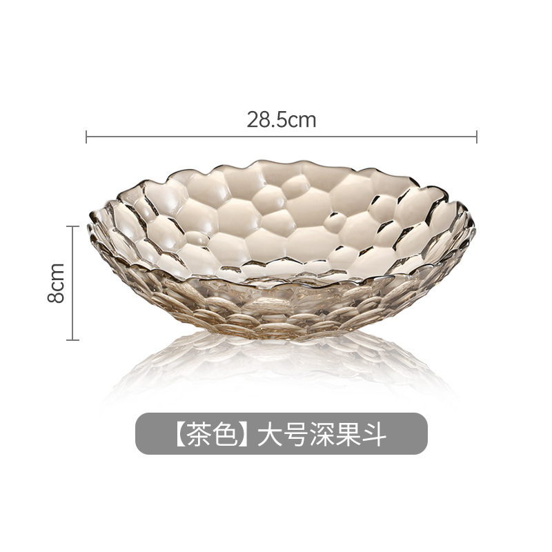 Plato de frutas de lujo ligero plato de frutas de vidrio creativo mesa de té de sala de estar doméstica moderna plato de frutas secas semillas de melón dulces platos de bocadillos