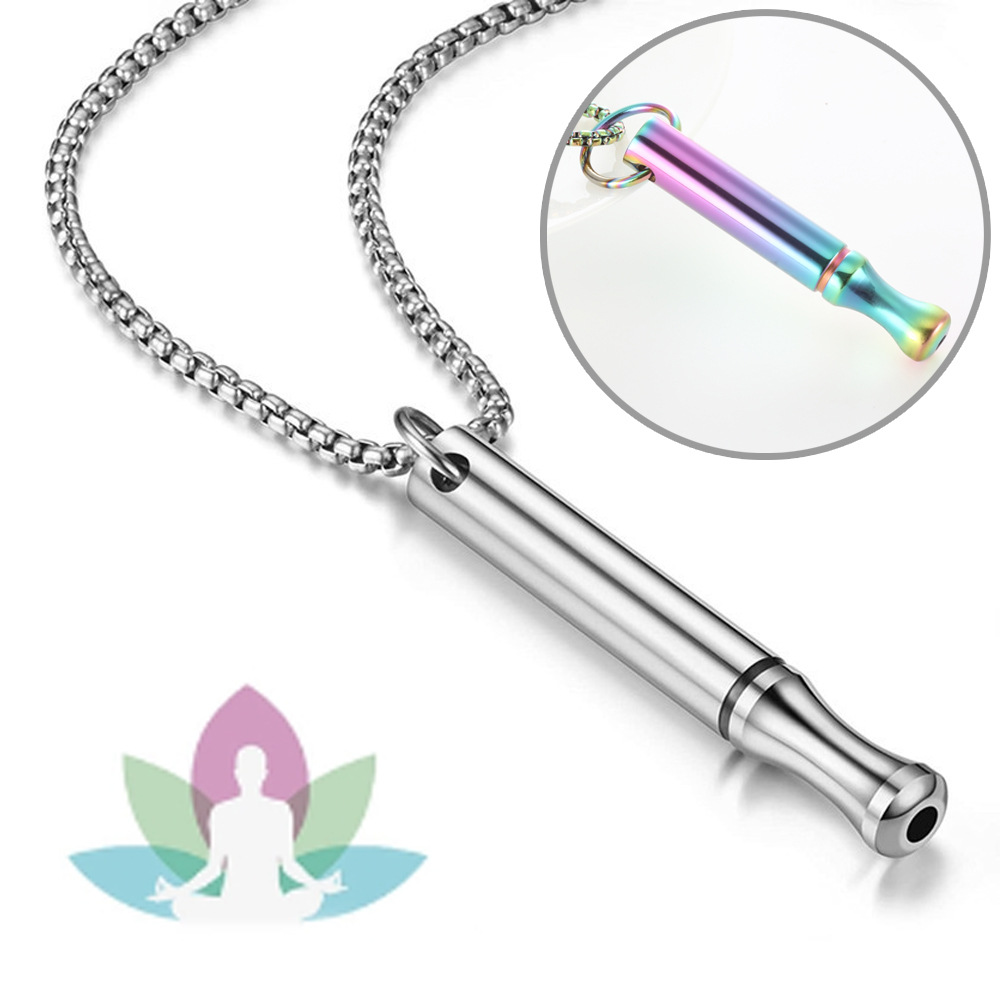 cross-border meditation breathing decompression pendant necklace meditation small waist round tube whistle factory home zhengnian ornament
