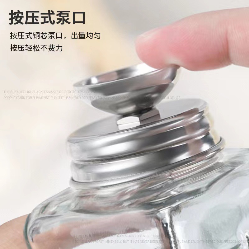 Botella de vidrio de manicura embudo de presión botella de alcohol tipo botella vacía de limpieza líquida de cristal botella hidráulica 180ml