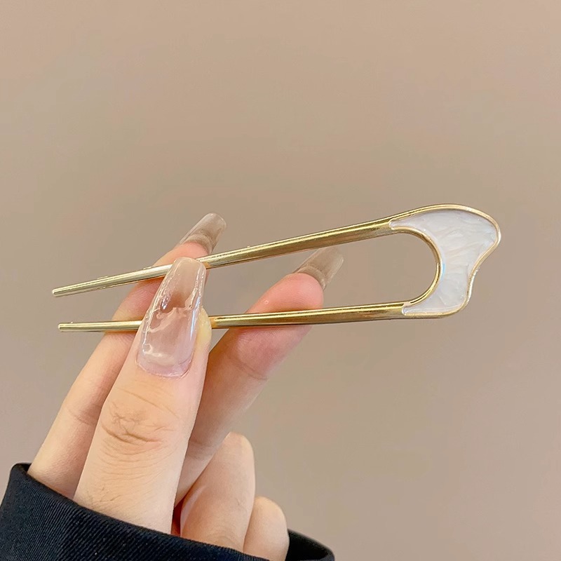 Nuevo estilo chino en forma de U pinzas de cabello de chicas bola de cabeza máquina de cabello insertado peine de alta sensación de cabeza trasera pinzas fijas