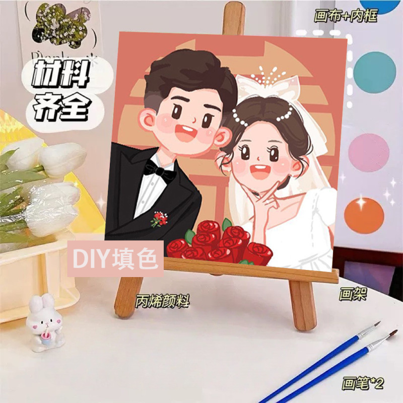 宮崎駿デジタル油絵DIY手描きぬりえ夏目友人帳ポニョ二次元アクリル画インスタ風|undefined
