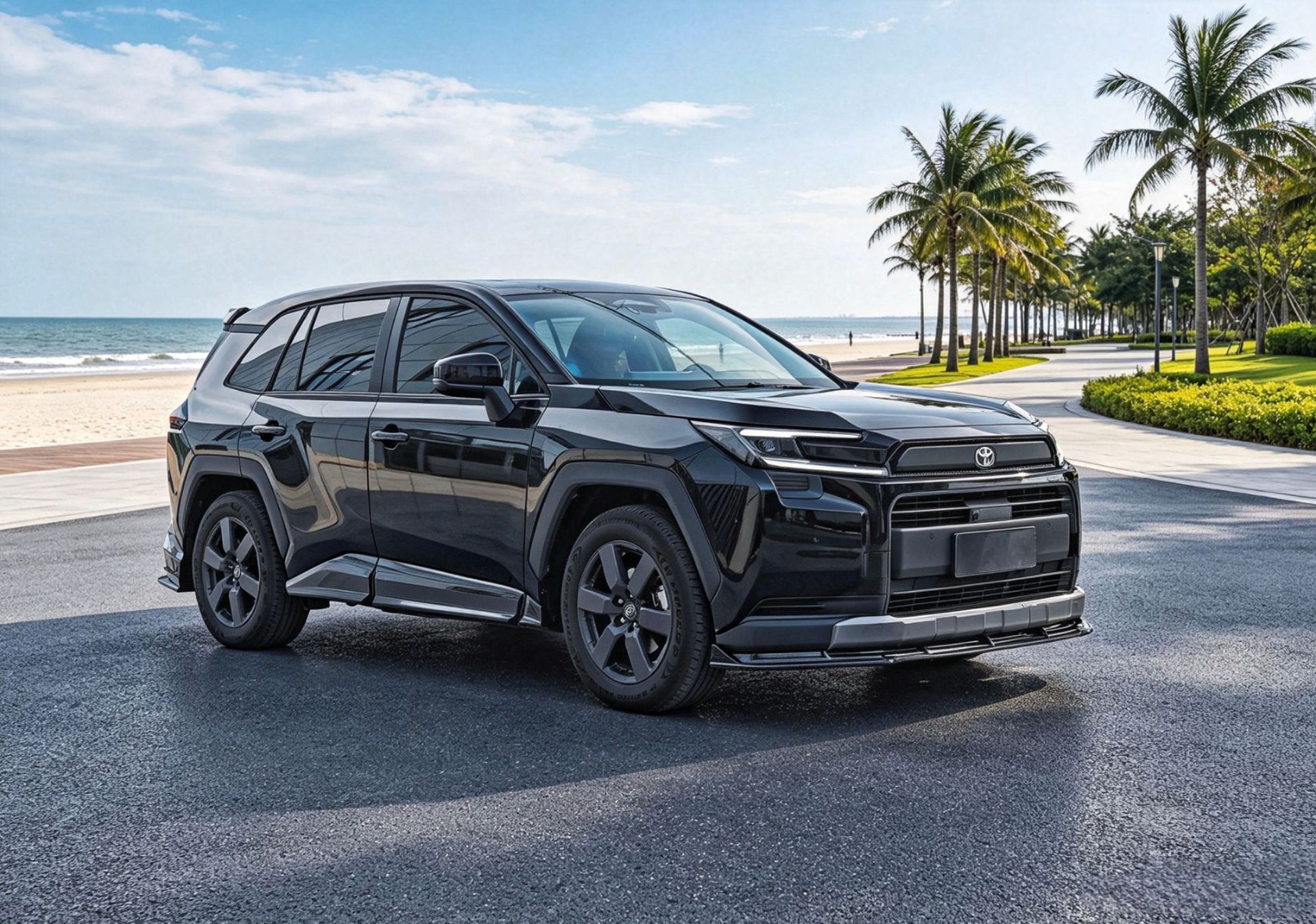 Suitable for 26 Models of Rav4, Rongfang, and Wildlander Modified Front Spoiler, Side Skirts, Rear Bumper, Roof Wing, Rear Diffuser, and Louvered Spoiler