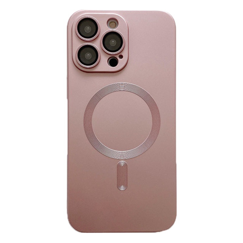 Pintura líquida metálica con imán de succión, adecuada para la funda de teléfono móvil iPhone 17 color oro desierto, y la cubierta protectora con película para lente de Apple 16PRO.