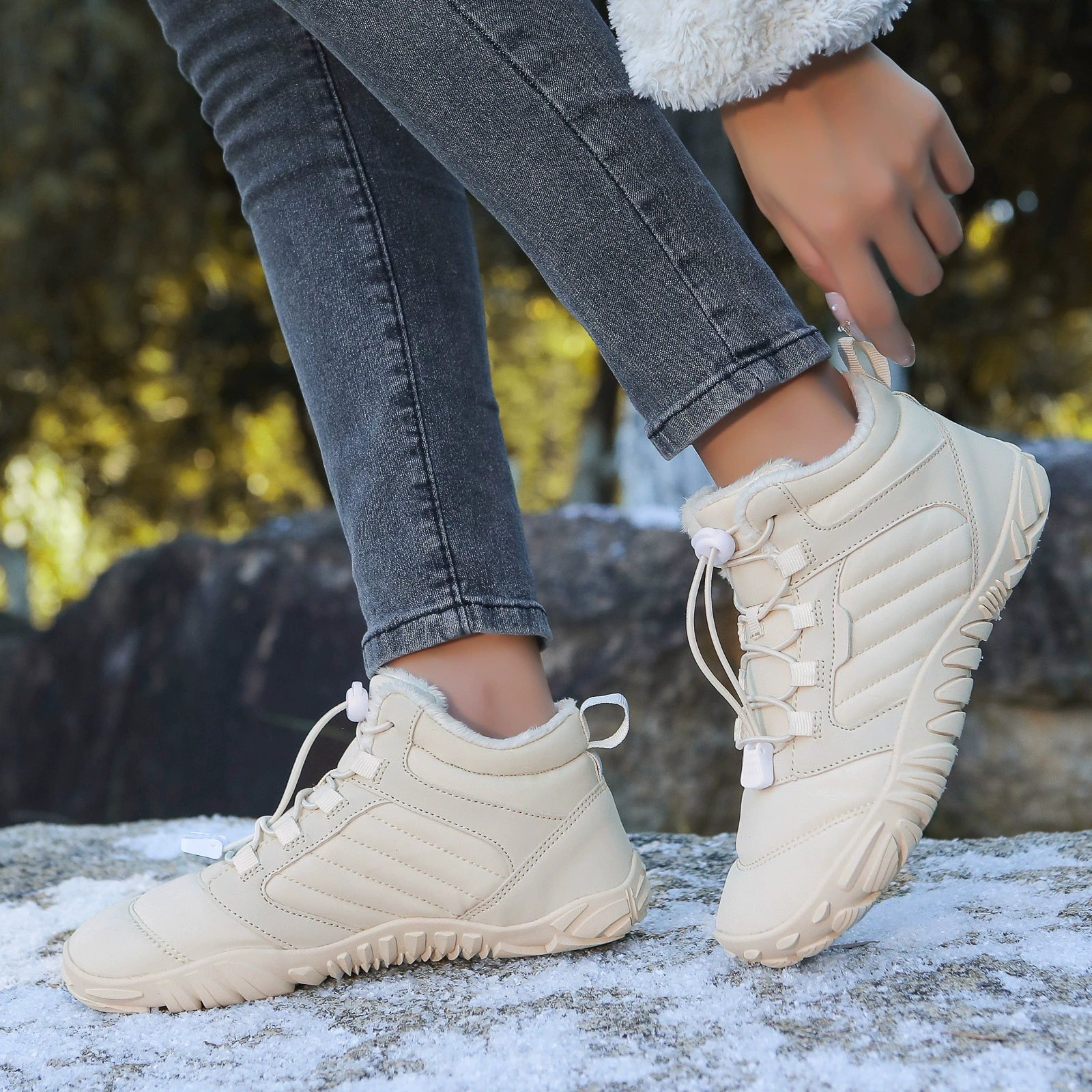 Трансграничные уличные зимние ботинки для мужчин, новая внешняя торговля, бархатная утолщенная пара повседневных хлопковых туфель средней высоты, нескользящая и водонепроницаемая