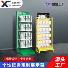 广州商超货架批发铁线挂钩产品金属旋转陈列架多层电池百货展示架