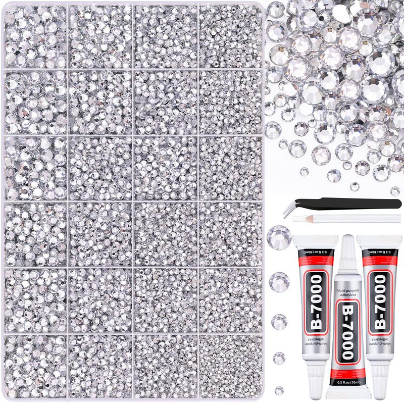24 Grids of Silver and Black Resin Flat-Back Round Rhinestones with Transparent Base DIY Accessories for Phone Cases, Nail Art, and Crafts 24 Grids of Silver and Black Resin Flat-Back Round Rhinestones with Transparent Base DIY Accessories for Phone Cases, Nail Art, and Crafts