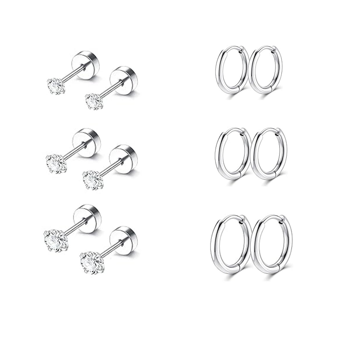 Men’s Titanium Stud And Small Hoop Earring Set Is Hypoallergenic, Tarnish-resistant And Ideal For Daily Wear. Sleek And Modern, It Creates Stunning L_voghion.com
