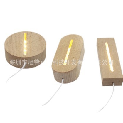 국경 3D NIGHTLIGHT 회사 광고 휴일 생일 선물 DIY 단단한 목제 기본 아크릴 테이블 램프