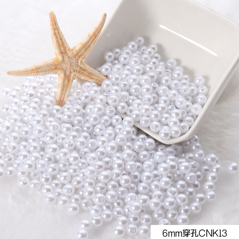 3-10mm blanco puro beige perforado ABS perla de plástico diy zapatos ropa ropa sombrero pendientes pulsera collar con cuentas
