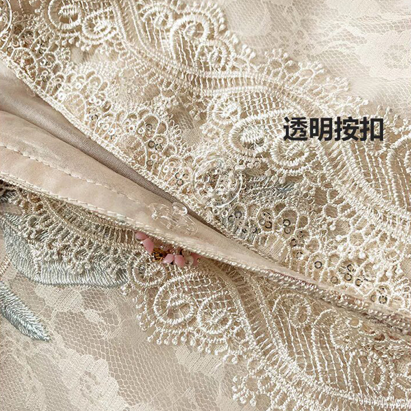 新中式国风马甲欧根纱薄款无袖背心重工蕾丝刺绣马夹坎肩外套女夏|undefined