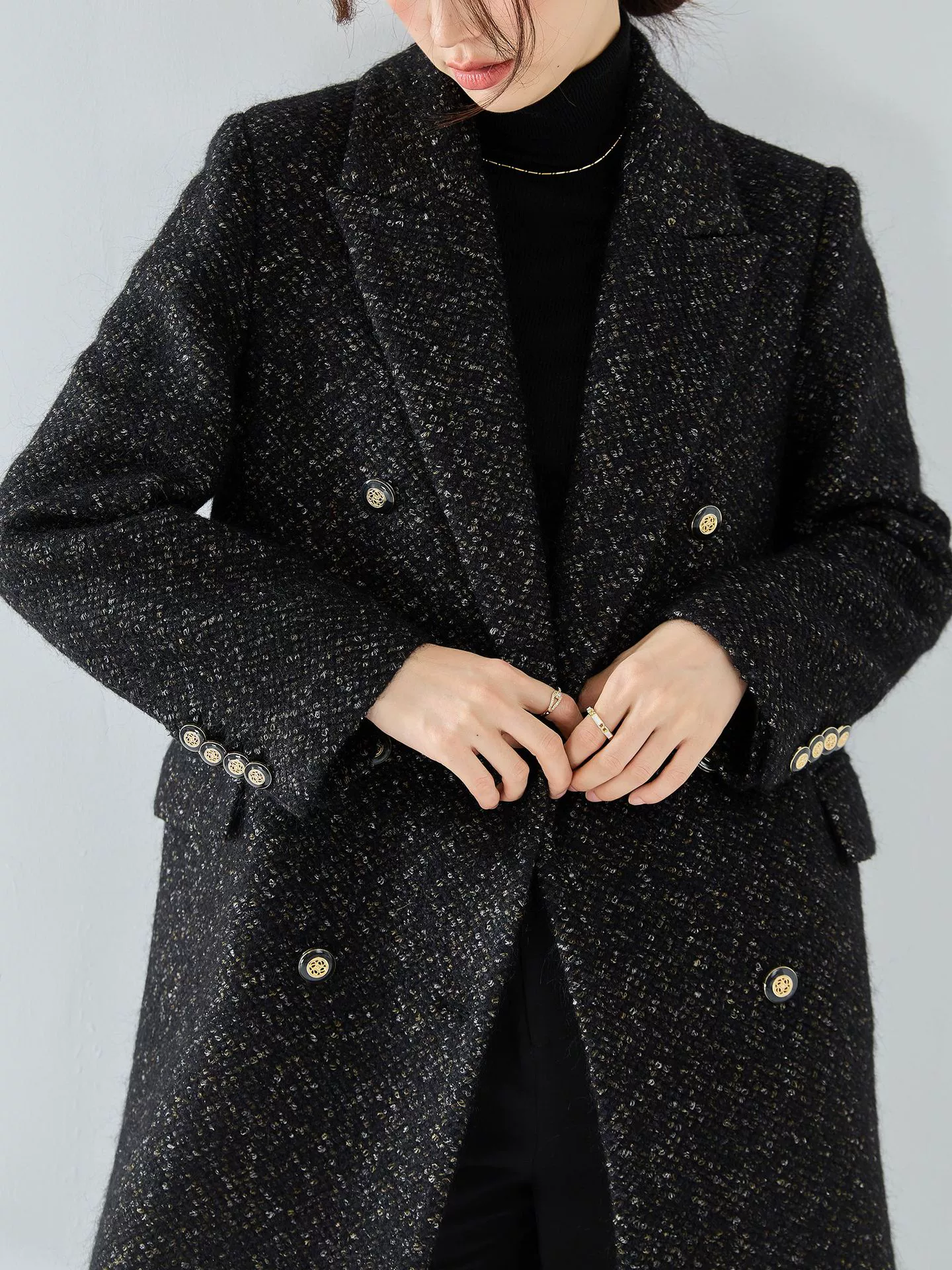 Зимняя шерстяная куртка, пальто, стиль Chanel
