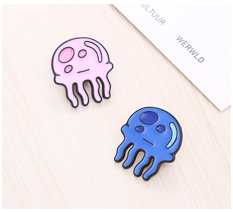 Cartoon Style Pin Jellyfish Alloy Enamel Women's Brooches display picture 5
