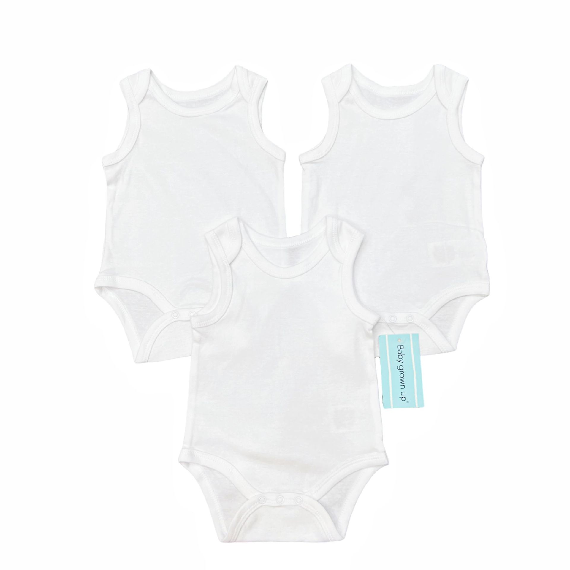 Chaleco de mameluco para recién nacidos de comercio exterior, gatear triangular, camisa base blanca pura, traje de tres piezas de algodón puro, set de 3 piezas