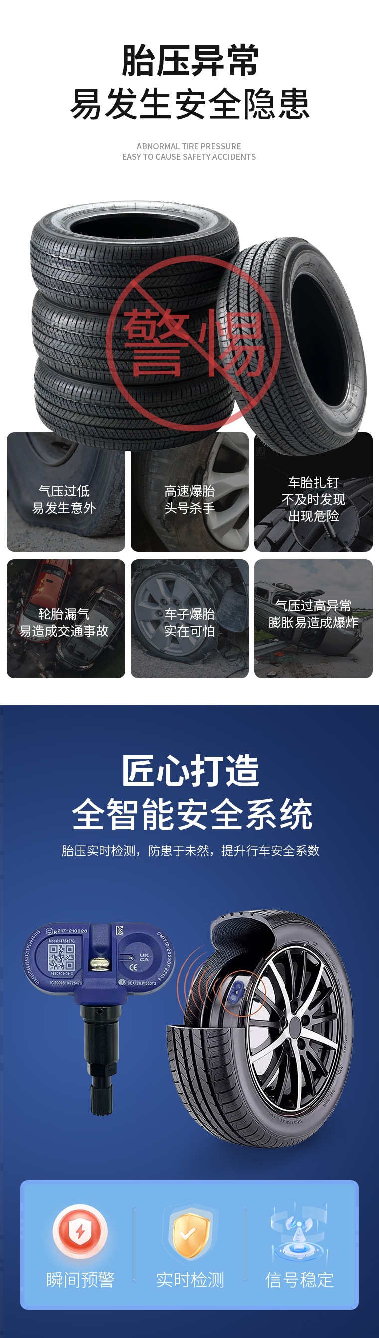 Tesla Tire Pressure Sensor Model3Modely/S/X Special Automatic Bluetooth Matching Original Car Tire Pressure Monitoring