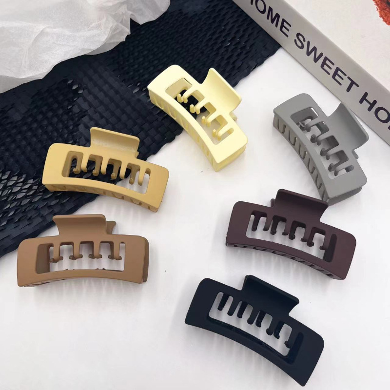 Meilade curry multi-diente cuadrado abrazadera de agarre esmerilado cabello grande cabello de mujer cabello de tiburón abrazadera para el cabello