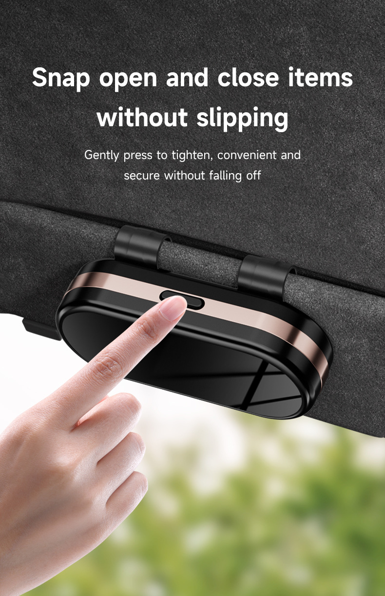 Cross-Border Car Glasses Case Car Sun Visor Glasses Clip Sunglasses Storage Box Glasses Holder High-End Sunglasses Clip