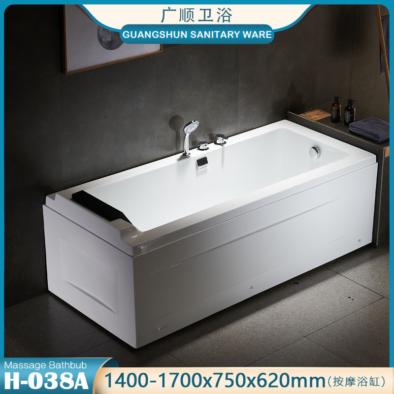 Massage Constant Temperature Bathtub Hotel Project Multi-Specification Size Surf Rectangular Small Volume Acrylic Single Bathtub