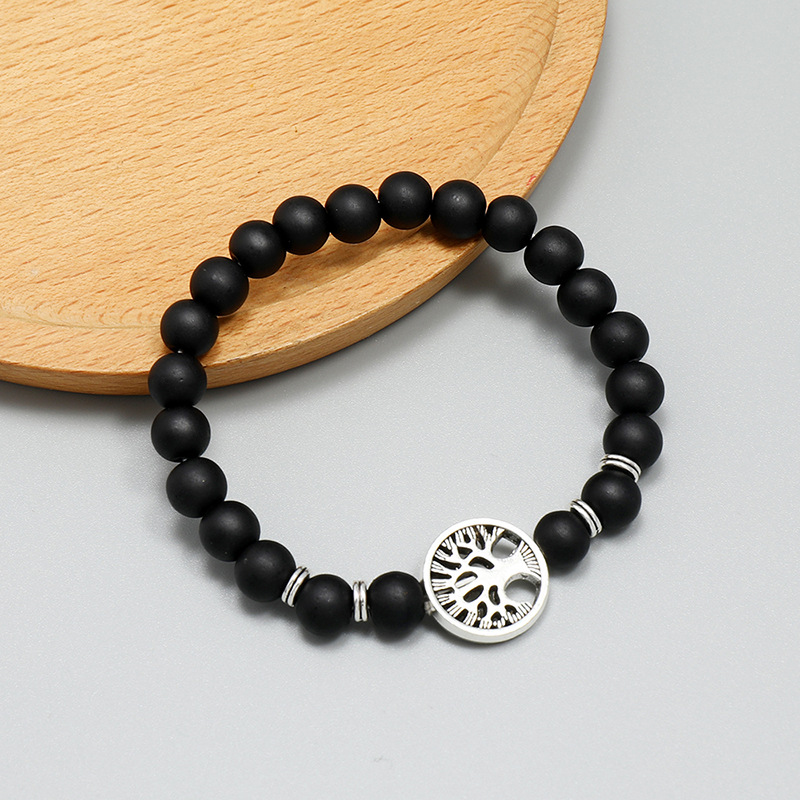 Korean fashion personality hip hop beaded bracelet black frosted jewelry menu0027s jewelry wholesale