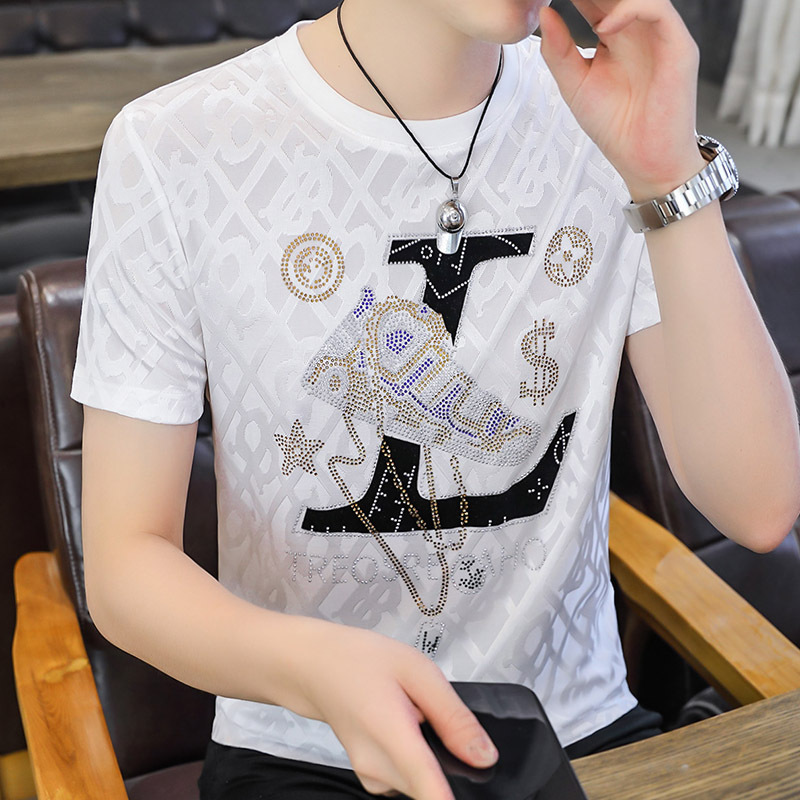 Adidas 898\ Ice Silk Jacquard Fashion Short-Sleeved Shirt (Can Be Worn 100kg Ways)【File 7.1】