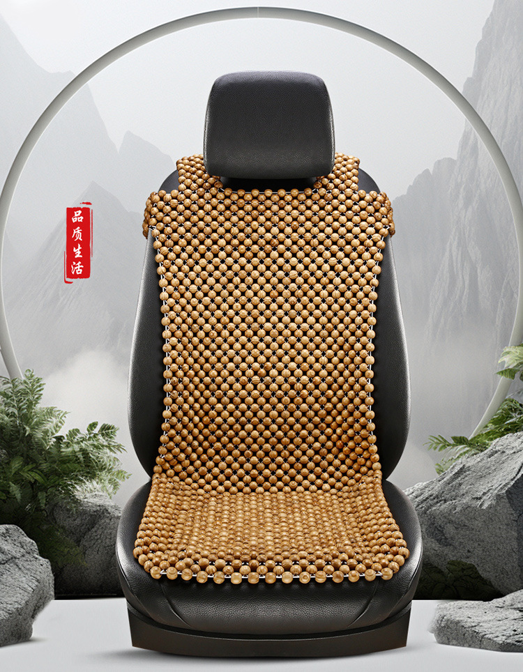 Wooden Bead Cooling Mat, Summer Car Seat Cushion, Single Seat, Main Driver's Seat Cushion, Breathable Summer Car Mat, Universal for Large Trucks