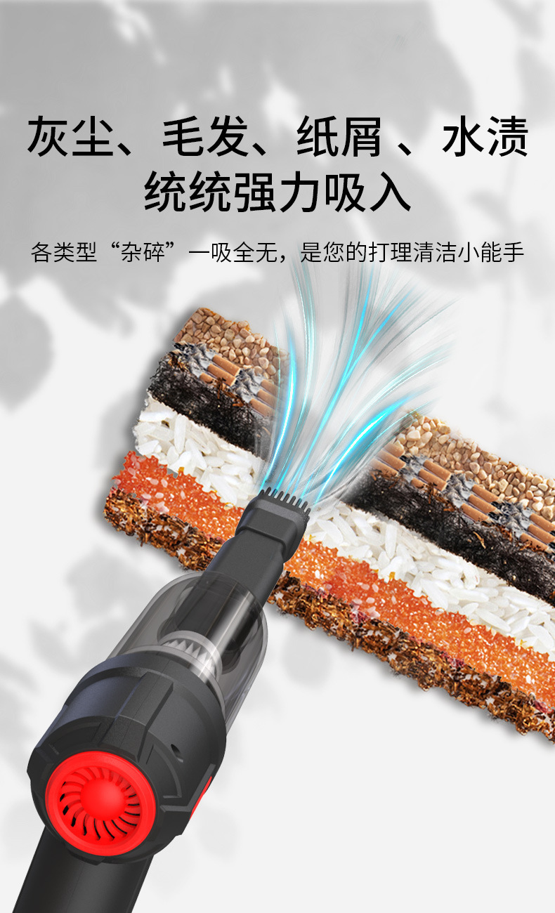Car Vacuum Cleaner, Car Wireless Charging Vacuum Cleaner, Dual-Purpose Handheld Mini High-Power Powerful Vacuum Cleaner for Home Use