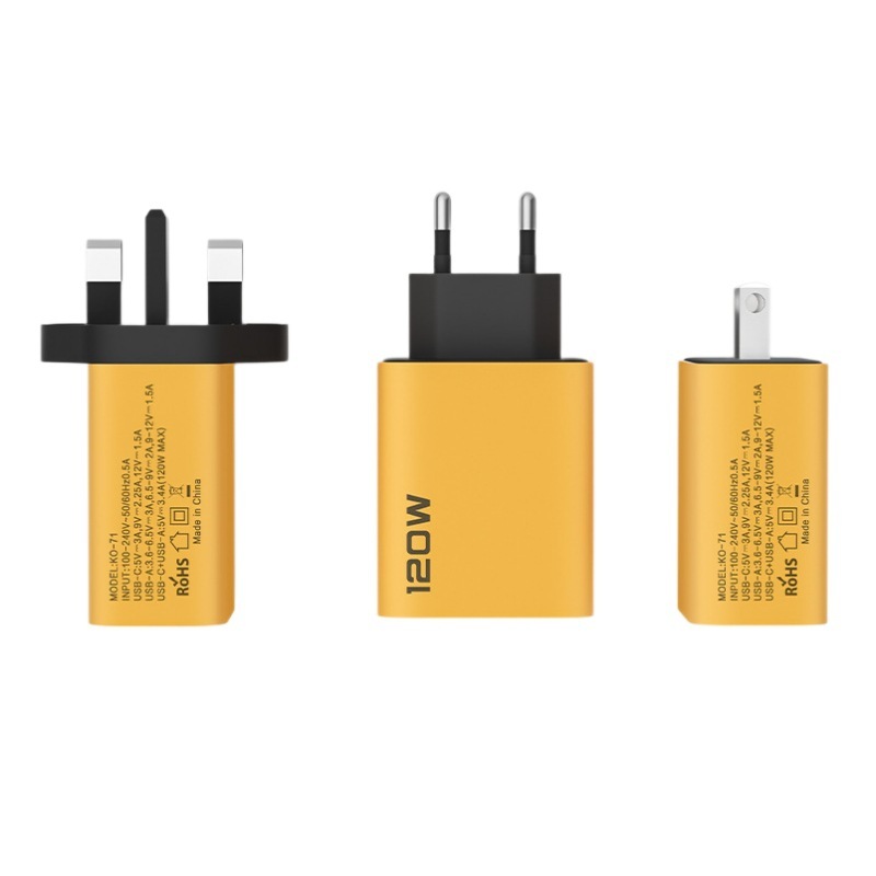 跨境120W多口充电头 双USB+双TYPEC手机快充头欧美英规多口充电器|undefined