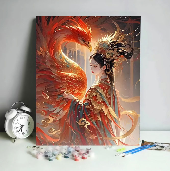 Cross-Border Shan Hai Jing 30*40 Digital Oil Painting DIY Handmade Painting by Numbers with Various Styles for Living Room and Entrance