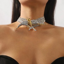 欧美个性夸张时髦飞鸟燕子多层满钻项链 时尚女士气质辣妹颈链