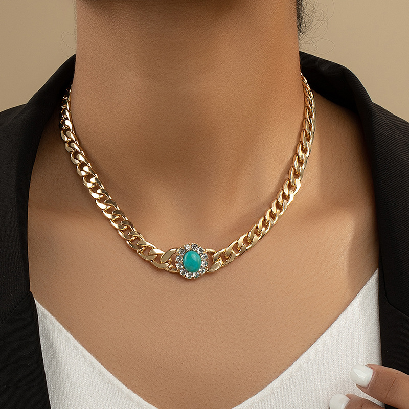 Jewelry With Diamonds Turquoise Necklace Image 1
