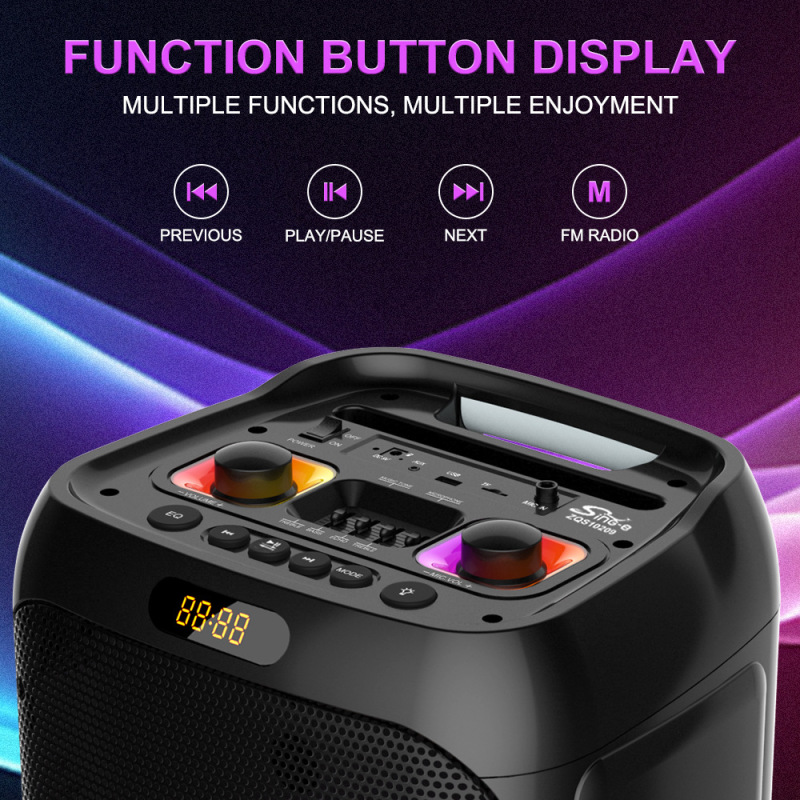 Sing-e dec s10209 bluetoothポータブルRGB絞りランプ音響大出力ダブル8インチサブウーファースピーカー|undefined