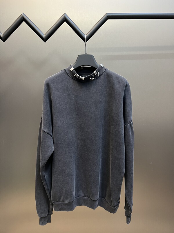 < Poisonous Goods in Stock > Correct Version Bl Brand 2024 New Style Sweatshirt with Perforated Neckline Os Wide
